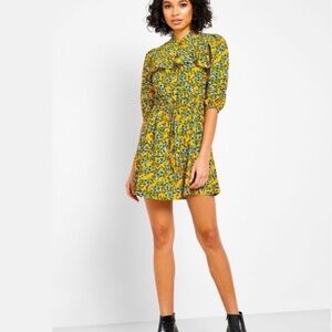 Topshop yellow floral dress